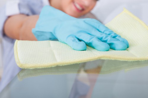 Local carpet cleaner treating stains in an E2 flat