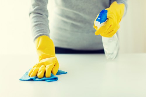 Deep cleaning equipment used for commercial carpets in an East London workplace