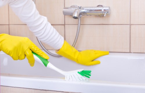 Careful spot treatment for stubborn stains on local property surfaces