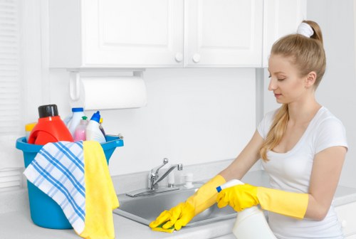 Bathroom deep clean during a short-term rental turnover in E2